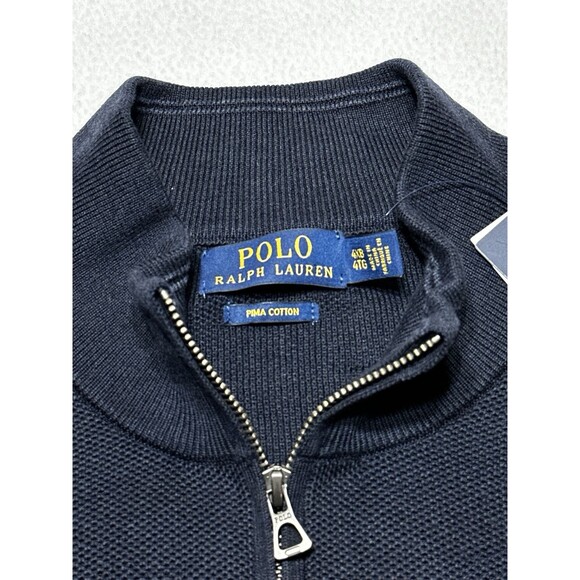 Polo Ralph Lauren 4XB Navy Quarter Zip Mock Neck Sweater Men’s Pullover NEW NWT - Picture 2 of 10